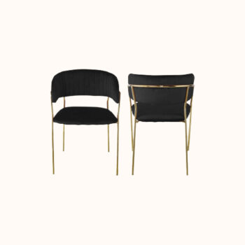 Gold chair with black velvet seat