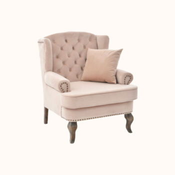 Cream velvet armchair