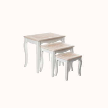 Wooden white table set